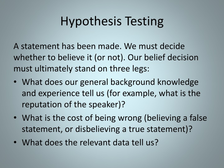 hypothesis testing