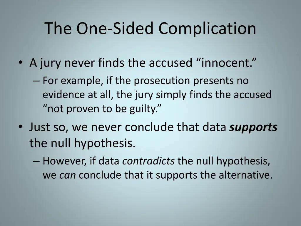 the one sided complication