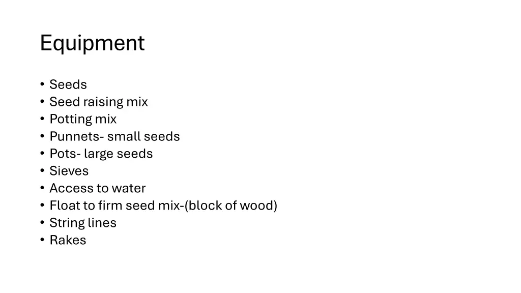 equipment