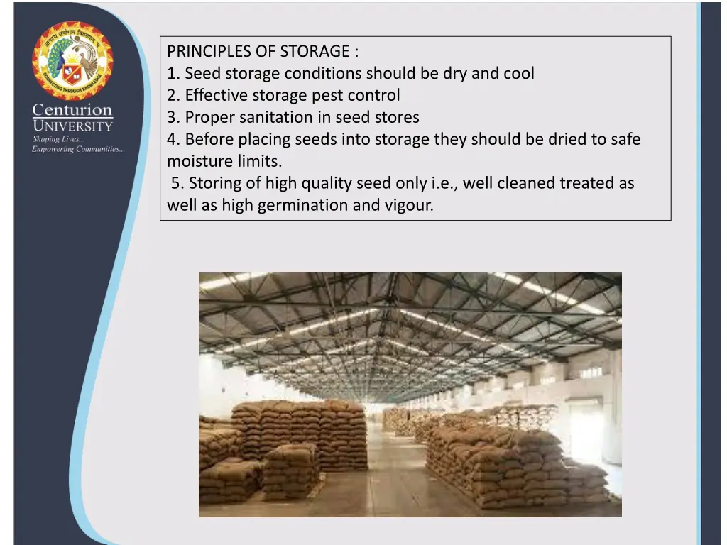 principles of storage 1 seed storage conditions