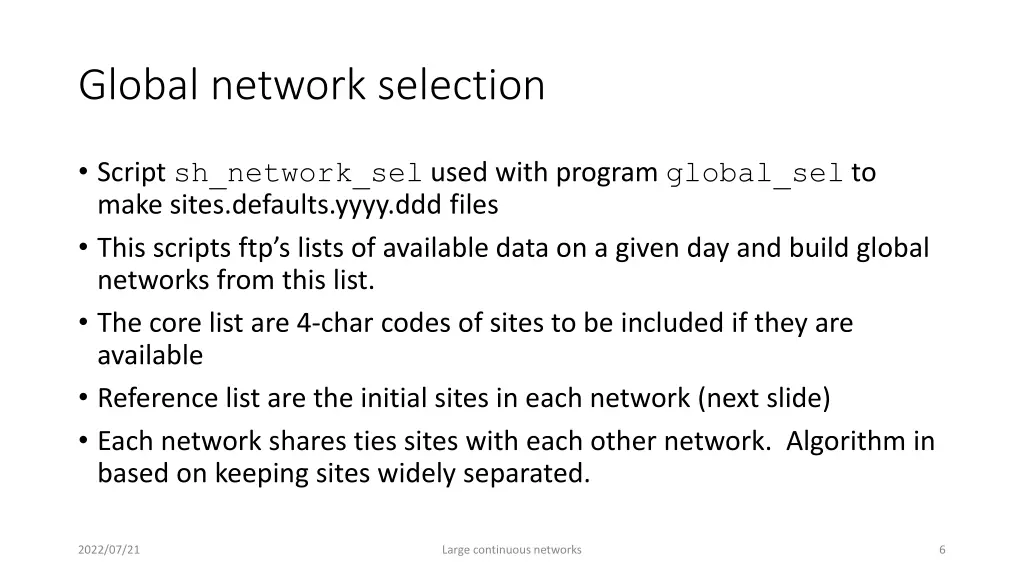global network selection