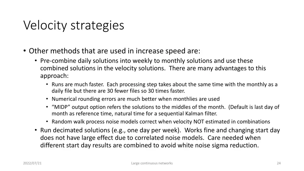 velocity strategies