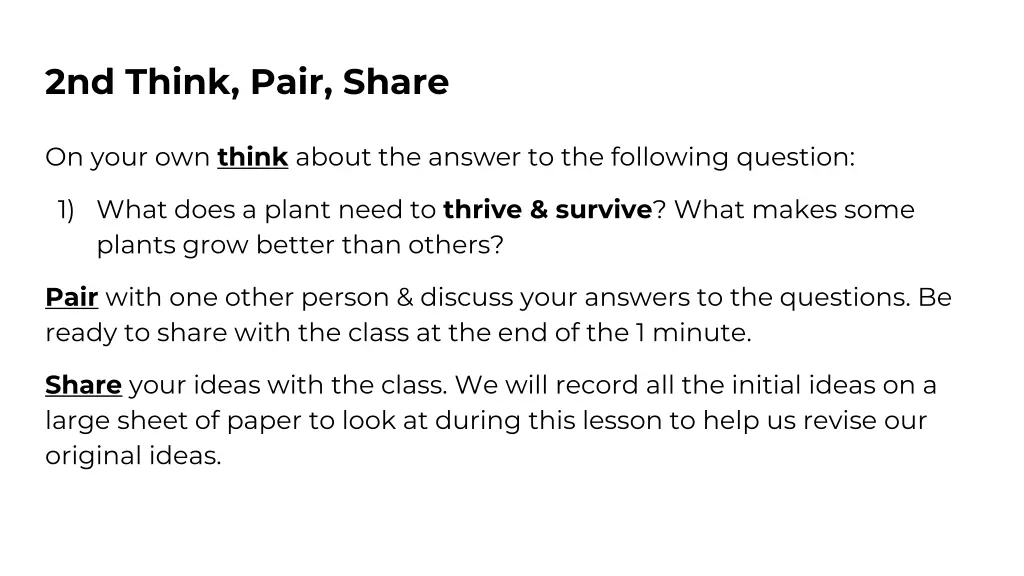 2nd think pair share