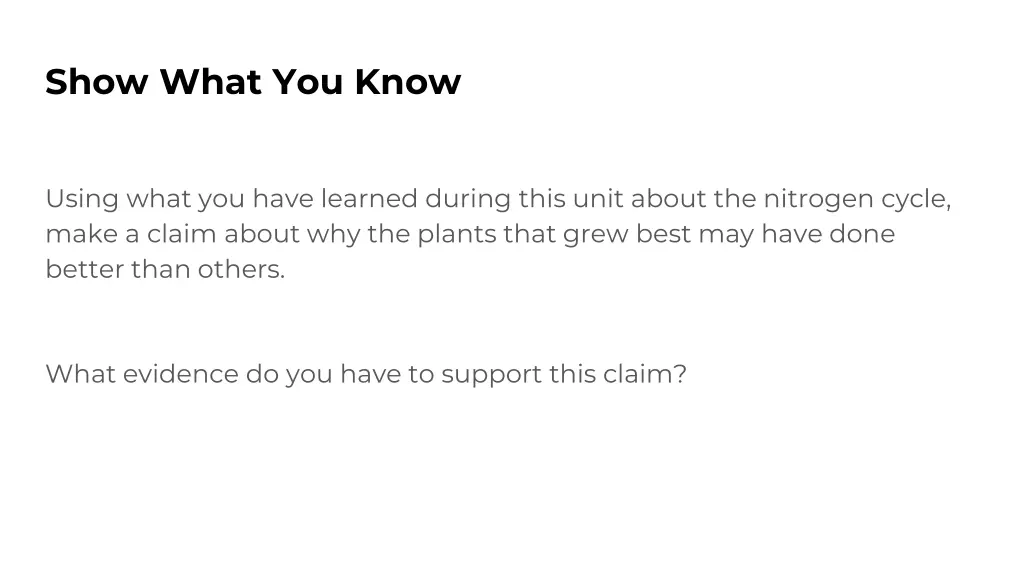 show what you know