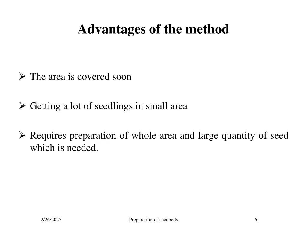 advantages of the method