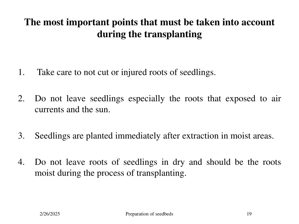 the most important points that must be taken into