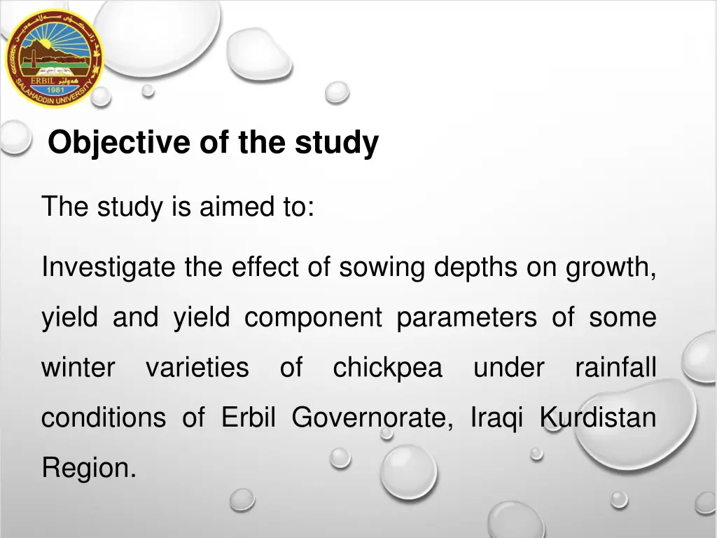 objective of the study