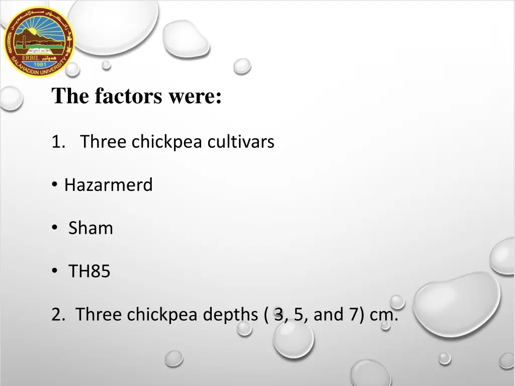 the factors were