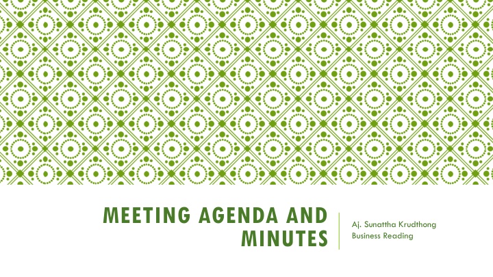 meeting agenda and