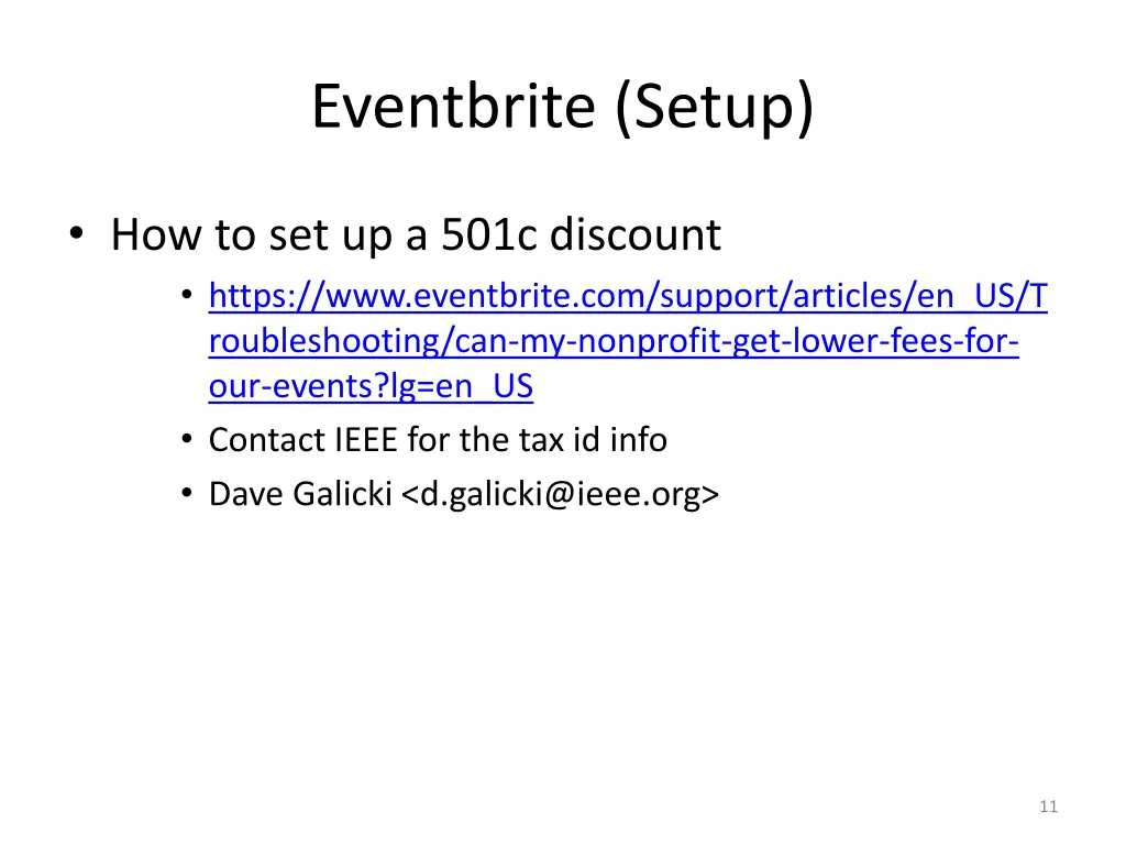 eventbrite setup