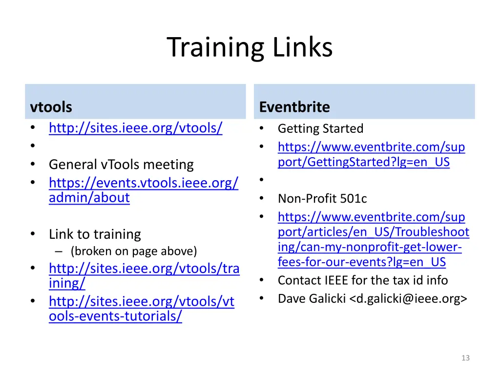training links