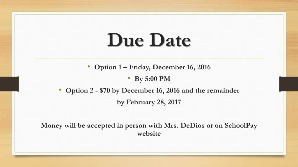 due date