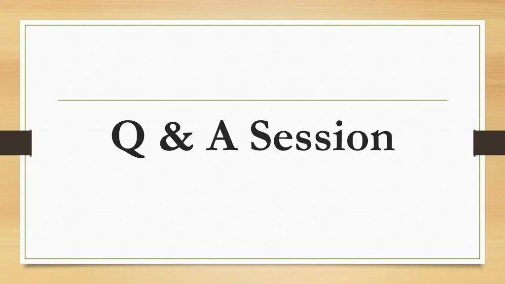 q a session