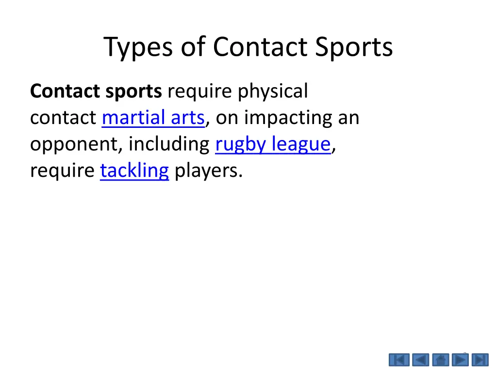 types of contact sports