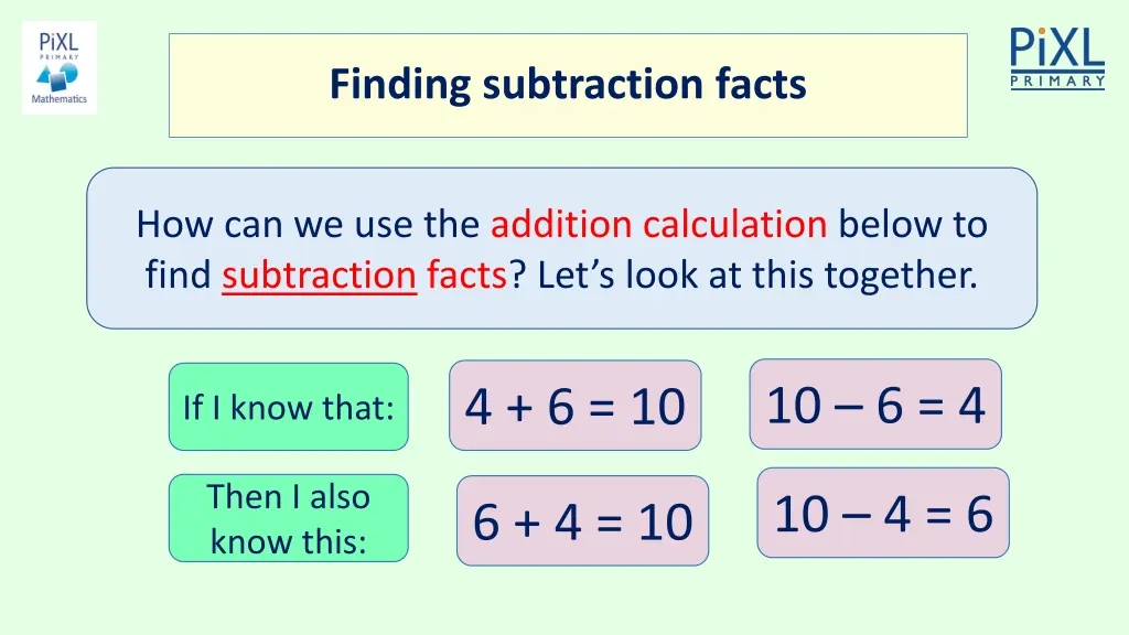 finding subtraction facts