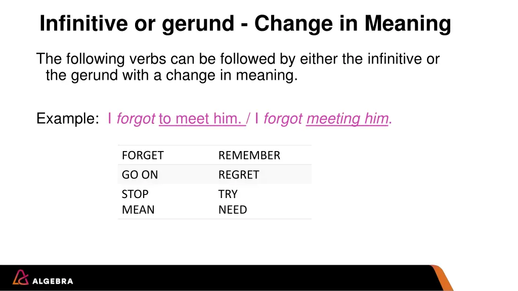 infinitive or gerund change in meaning