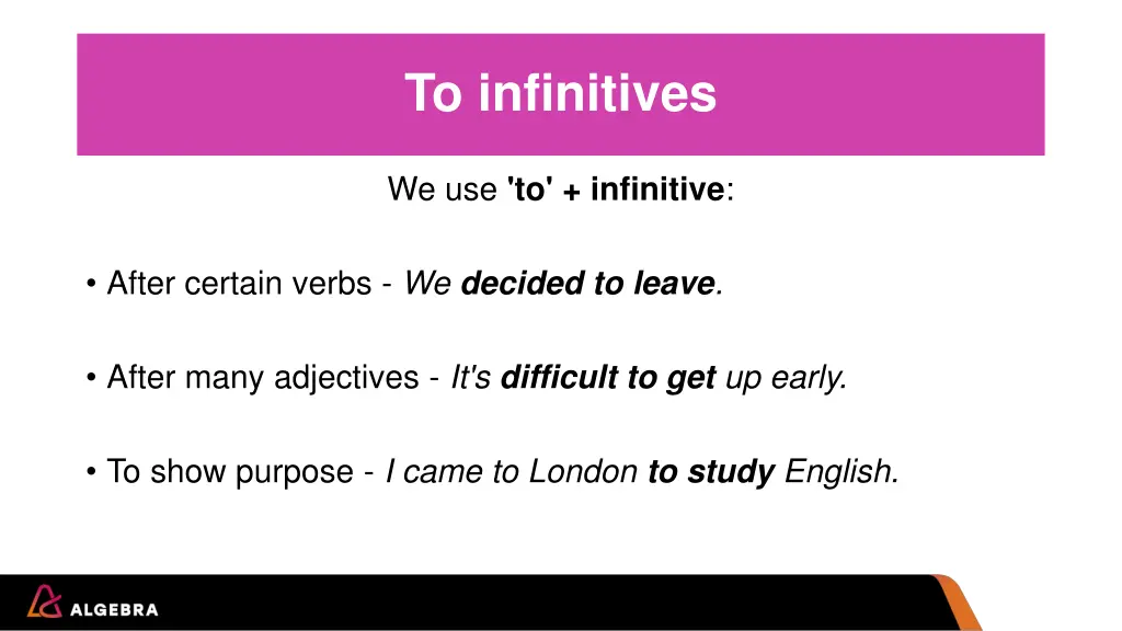 to infinitives