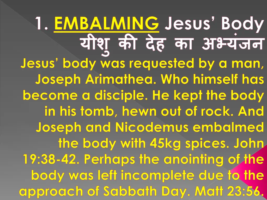 1 embalming jesus body jesus body was requested
