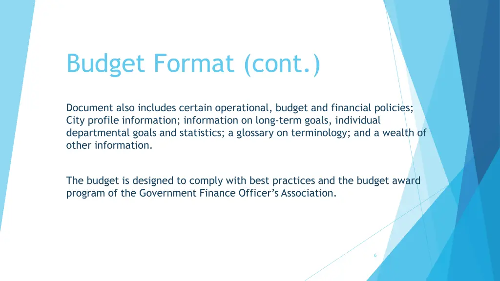 budget format cont