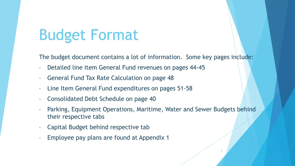 budget format