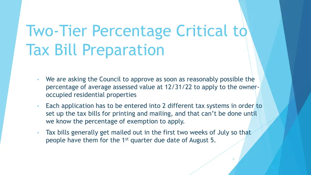 two tier percentage critical to tax bill