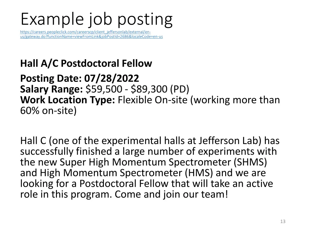 example job posting https careers peopleclick