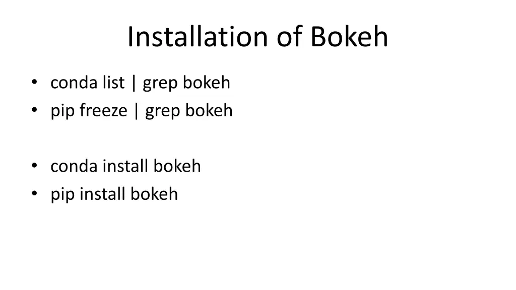 installation of bokeh