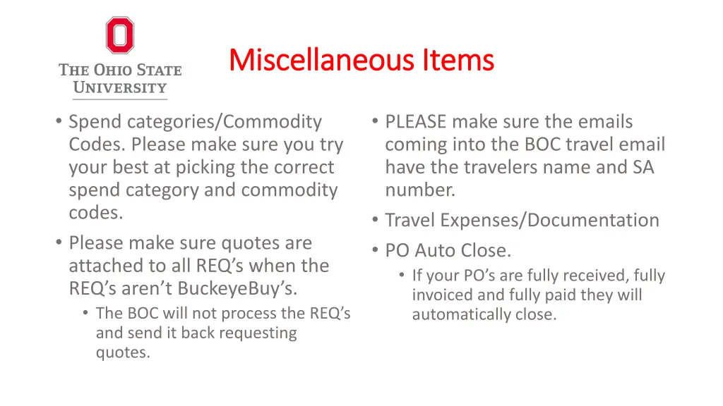 miscellaneous items miscellaneous items