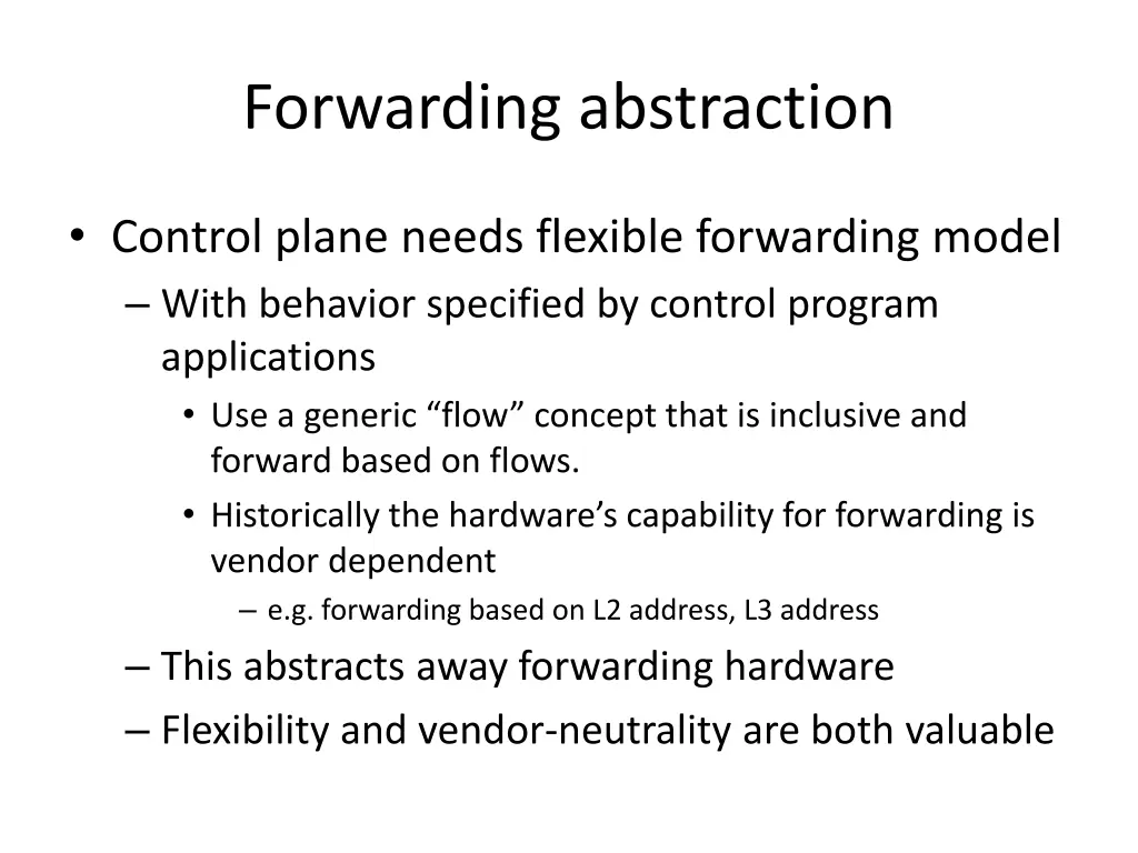 forwarding abstraction