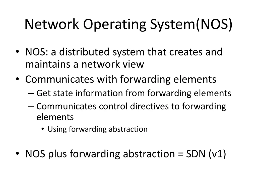 network operating system nos