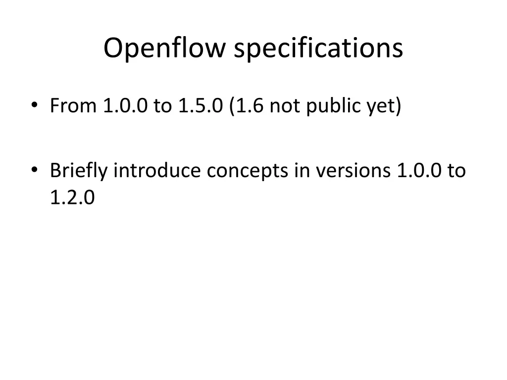 openflow specifications