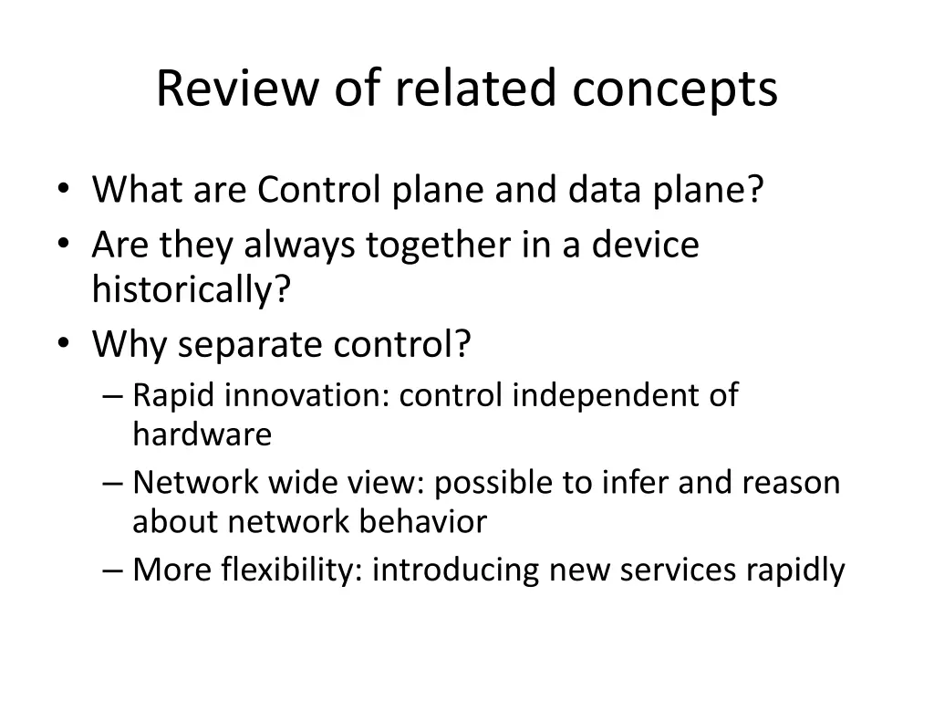 review of related concepts