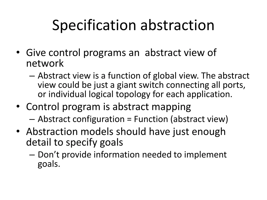 specification abstraction
