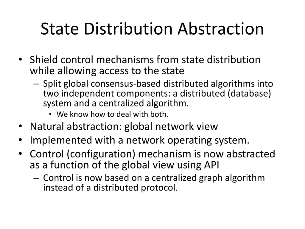 state distribution abstraction