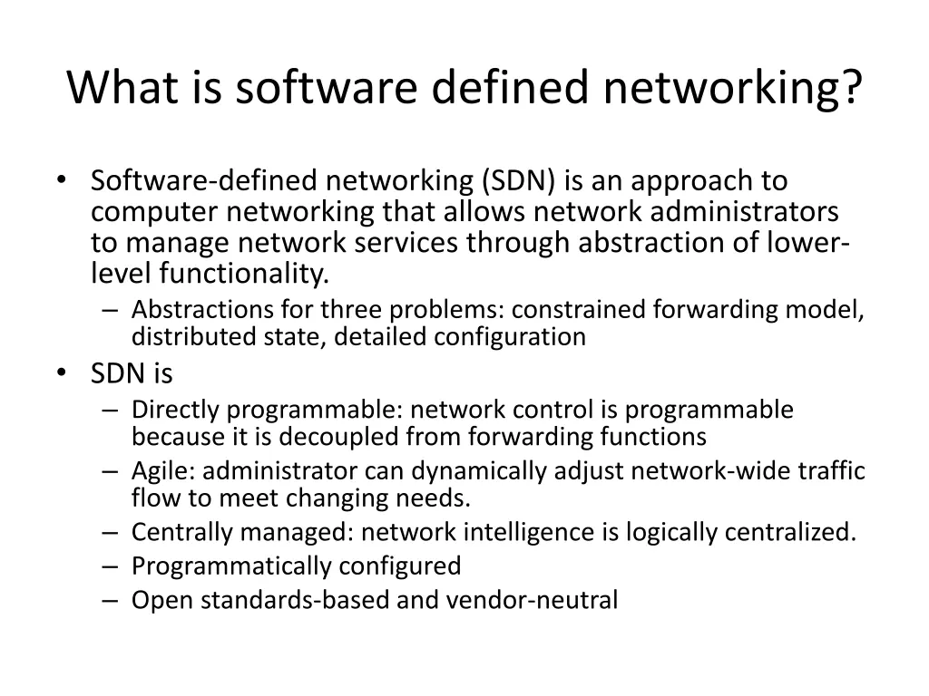 what is software defined networking
