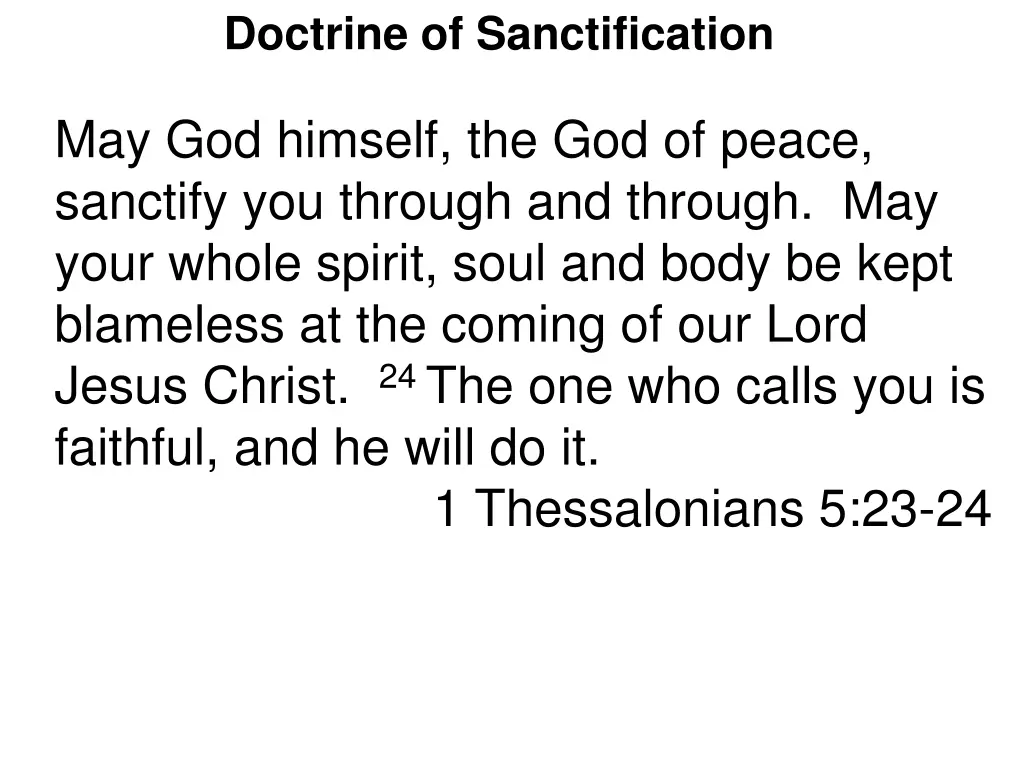 doctrine of sanctification