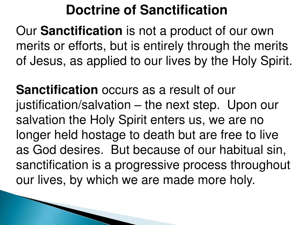 doctrine of sanctification our sanctification