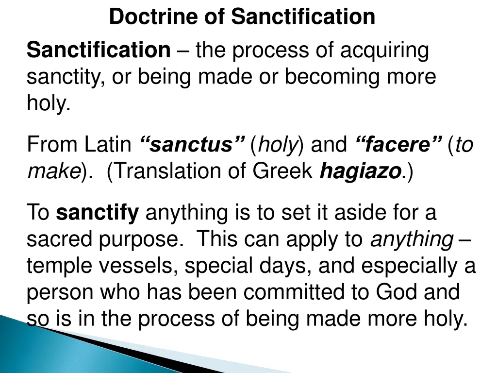 doctrine of sanctification sanctification