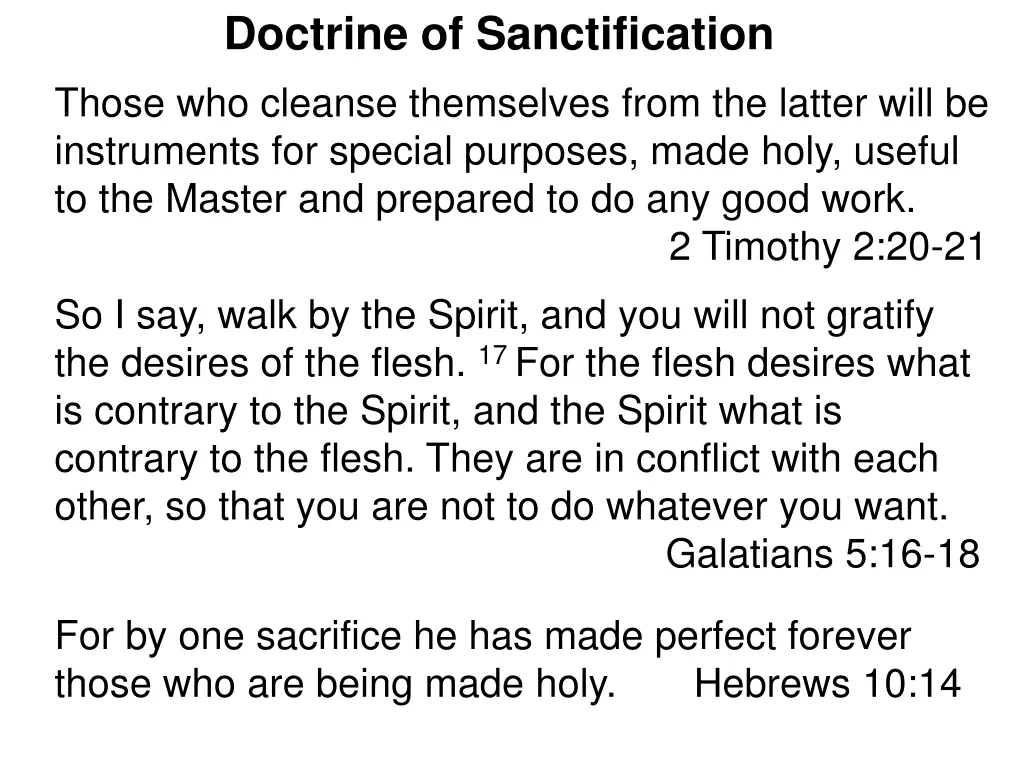 doctrine of sanctification those who cleanse