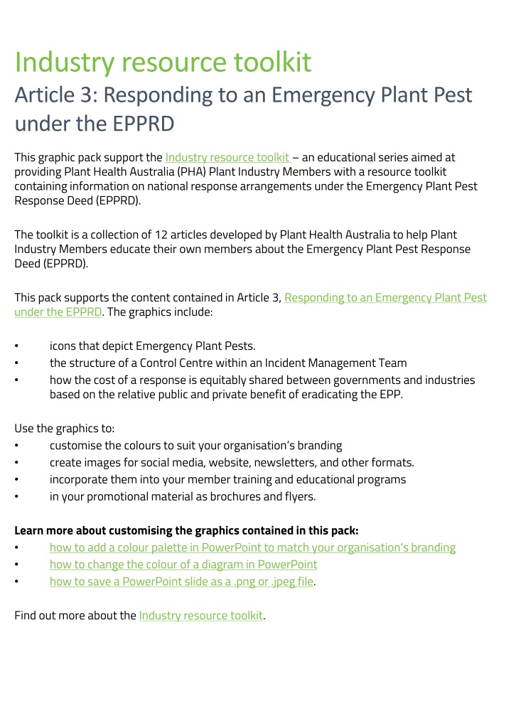 industry resource toolkit article 3 responding