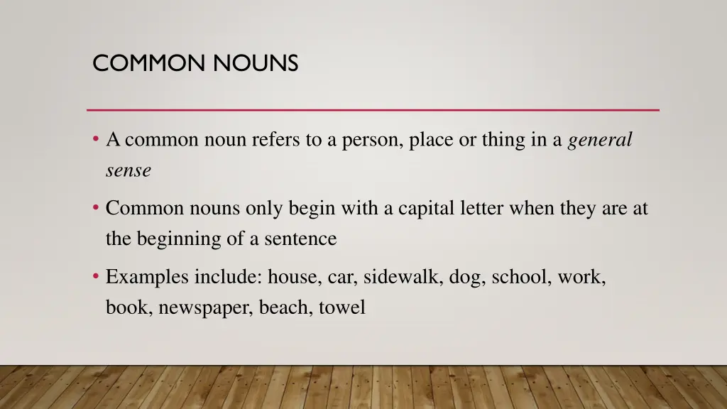 common nouns