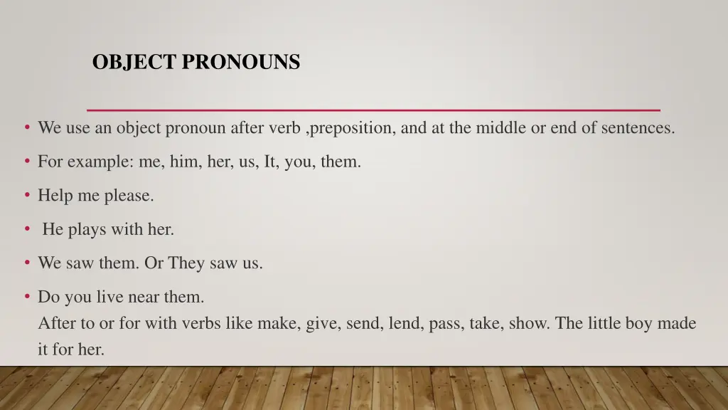 object pronouns