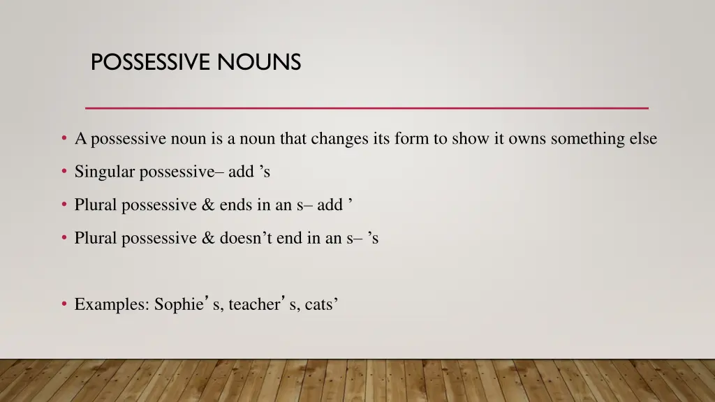 possessive nouns