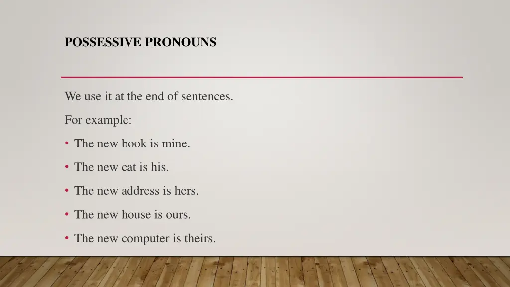 possessive pronouns