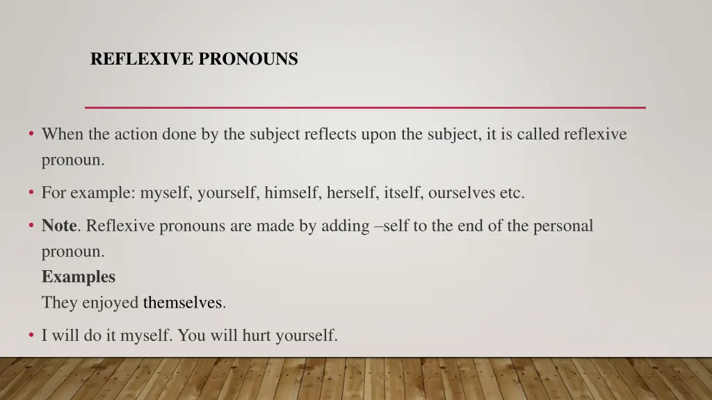 reflexive pronouns