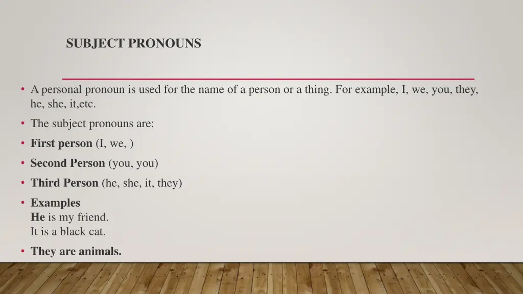 subject pronouns