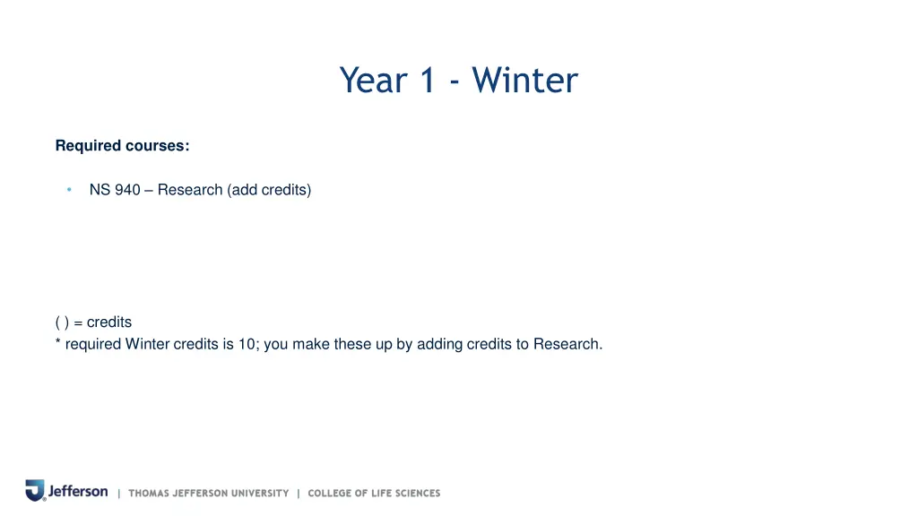 year 1 winter