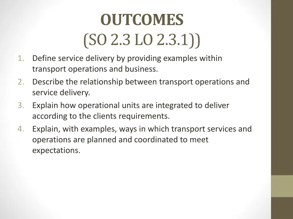 outcomes so 2 3 lo 2 3 1