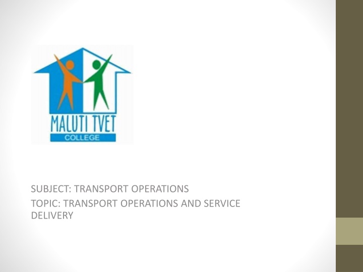 subject transport operations topic transport