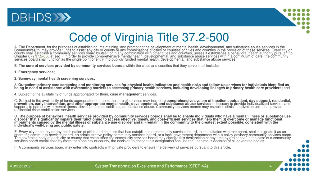 code of virginia title 37 2 500 a the department